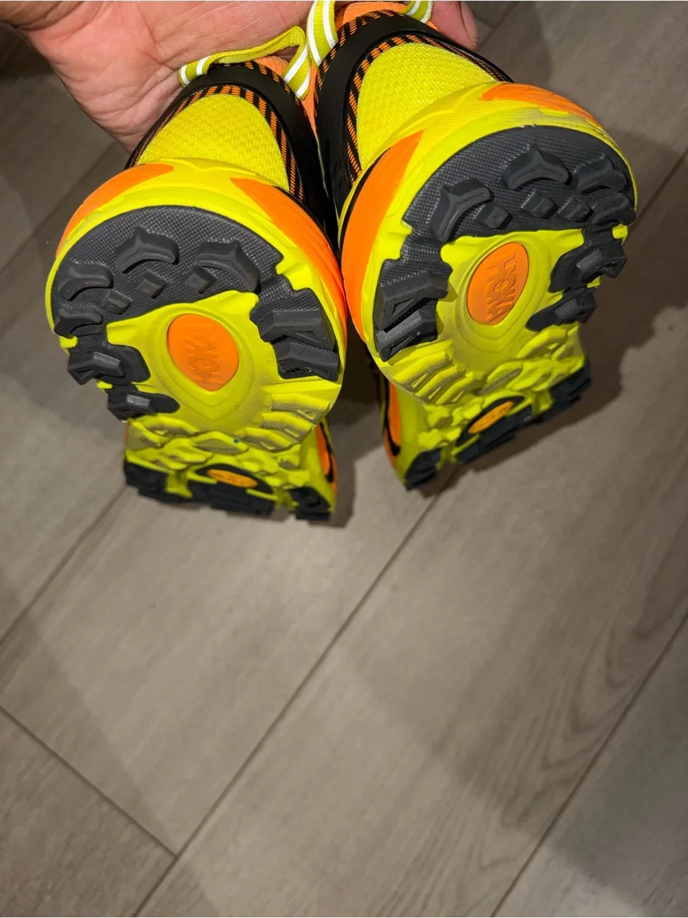 Hoka One One Neon Yellow & Orange Trail Running Shoes